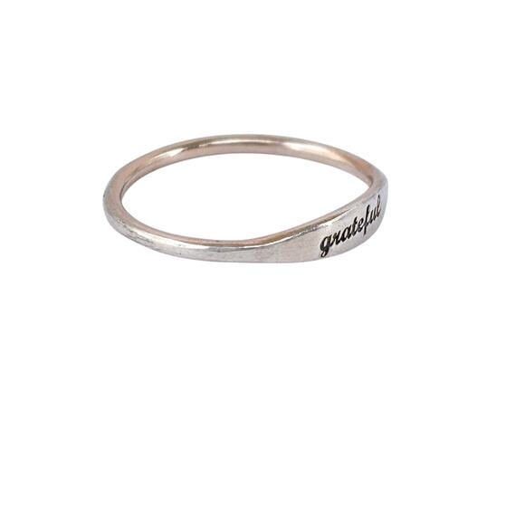 Vintage Worn Gold Plated Sterling Silver 925 Grateful Ring Size 7 - Picture 4 of 10